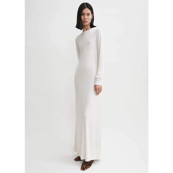 Toteme long-sleeve jersey dress meringue Size XL $520 - Picture 2 of 10